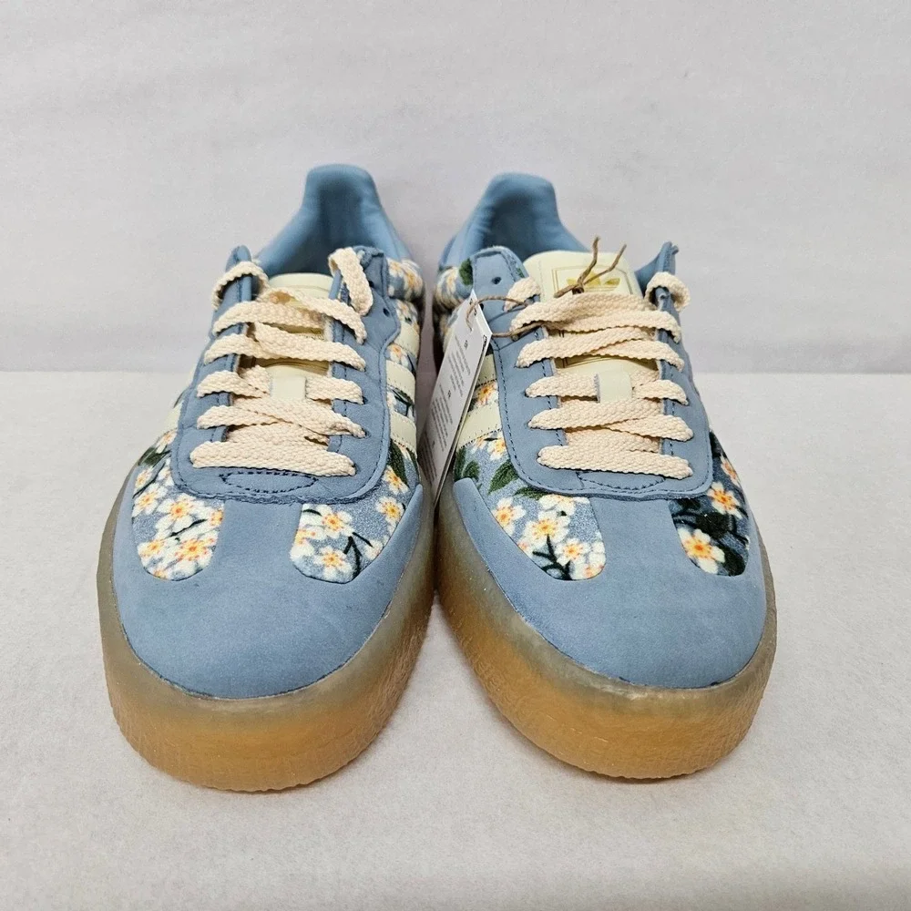 Adidas Sambae x Liberty London Sneakers JQ6046 Blue Floral Women's Size 7 - Picture 5 of 11
